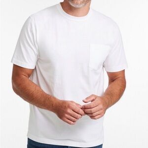 L.L. Bean White Short Sleeve Pocket Tee
